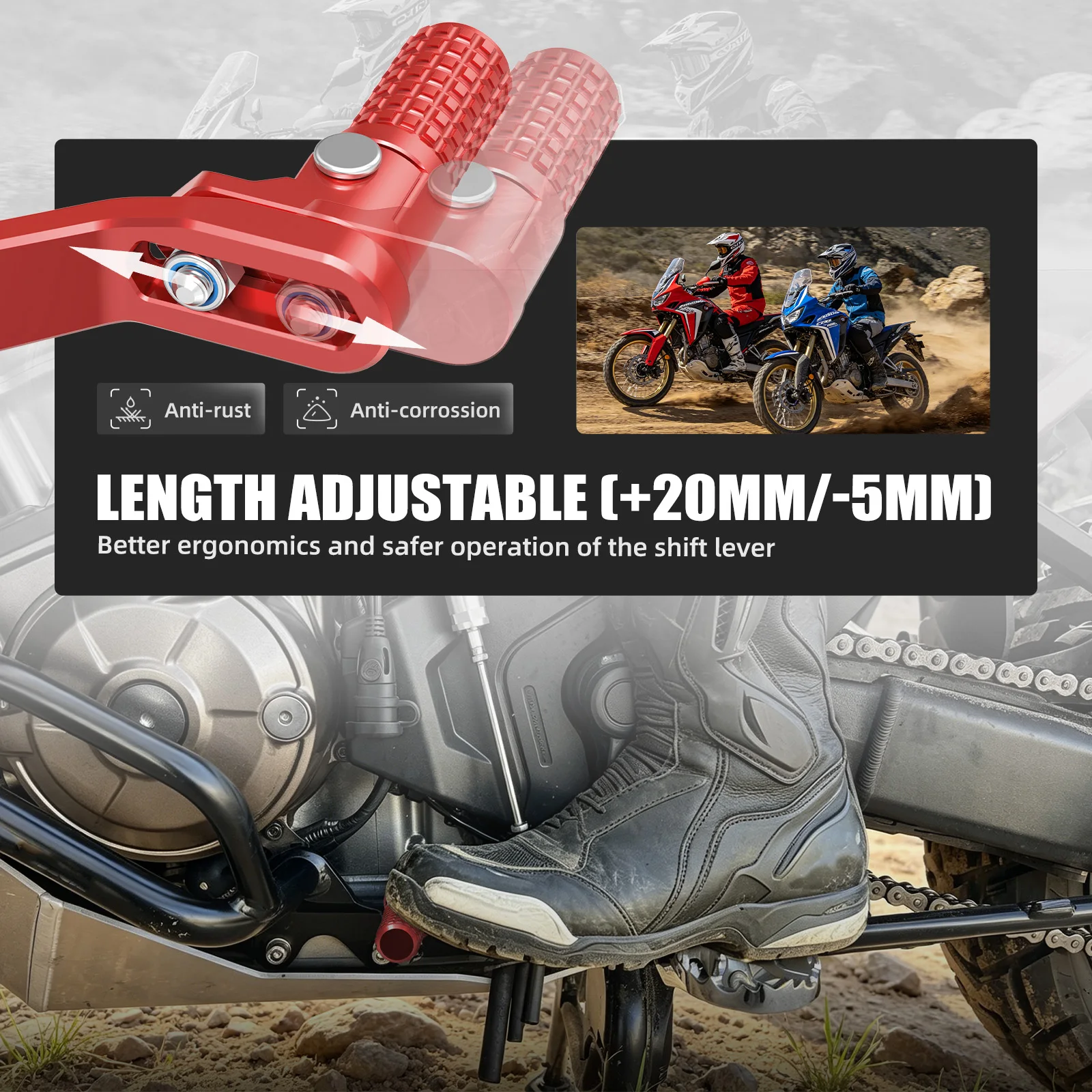 Für Honda CRF1100L CRF1000L Africa Twin Adventure Sport Verstellbarer Schalthebel aus Aluminium Africa Twin CRF1100L 2020-2026 – Detail 10