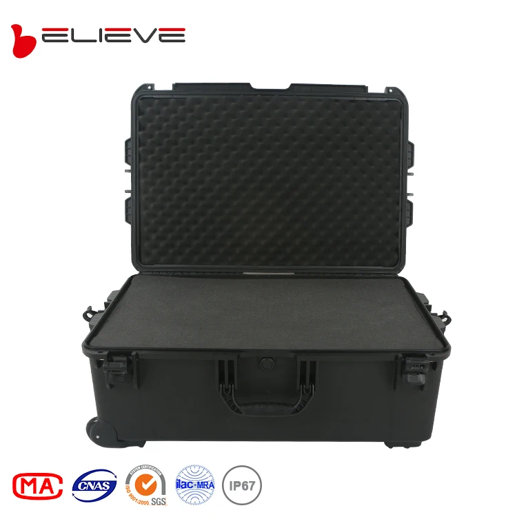 Model 3950 IP67 Portable Safety Equipment Case Trolley Large Tool Box With Wheels And Foam Nanuk style case