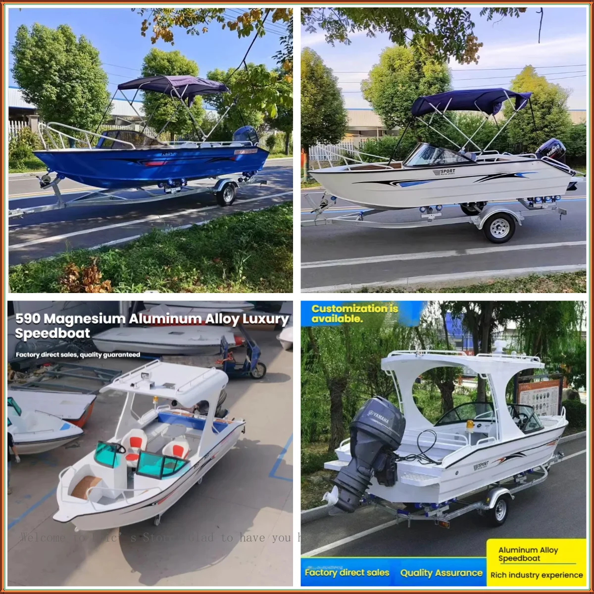 ZM TECH Magnesium Alloy Speedboat, 4/6/8/10-Seat Lure Fishing Boat & Sea Fishing Yacht for Leisure & Sport Boating