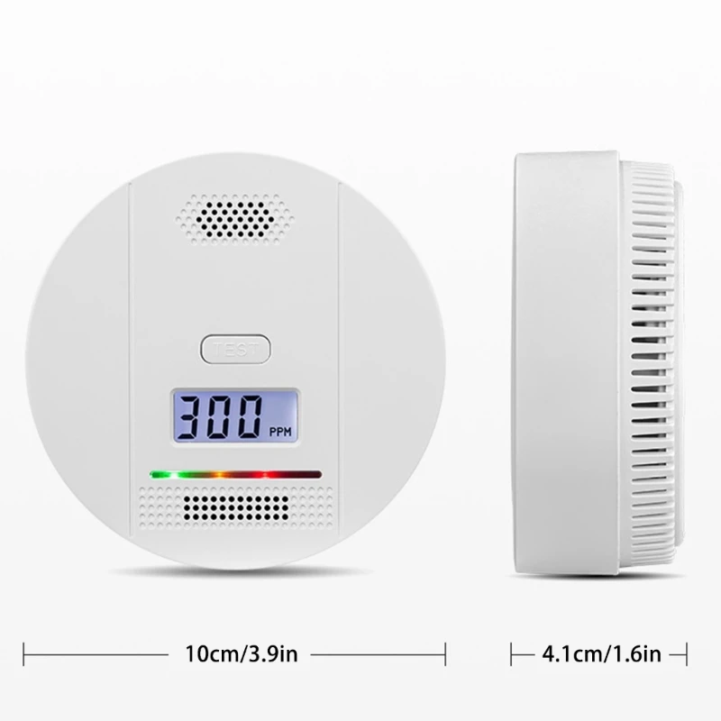 Máy dò rò rỉ khí CO có báo khói Hoạt động đơn giản Máy kiểm tra carbon Monoxide Máy đo nồng độ CO Chất liệu ABS