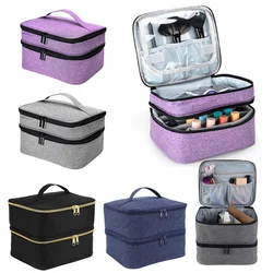 2 Layers Essential Oil Case 30 Bottles Nail Polish Storage Bag Portable Cosmetic Large Handbag Organizer with Handle for Travel