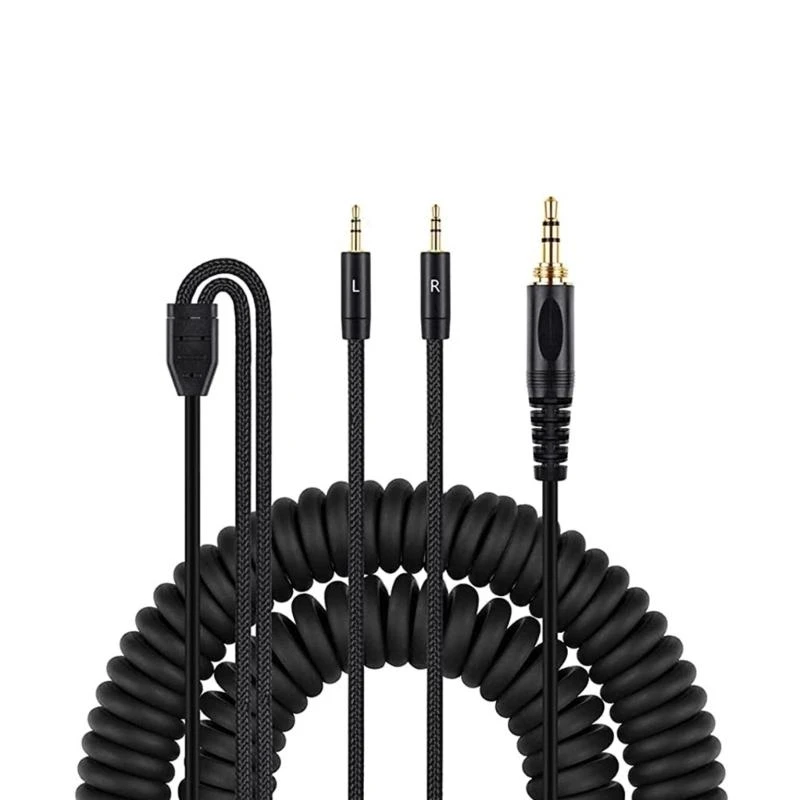 F62C Premium-grade Headphone Coil Cord with Dual Connector for Hifiman HE400S/HE-400I
