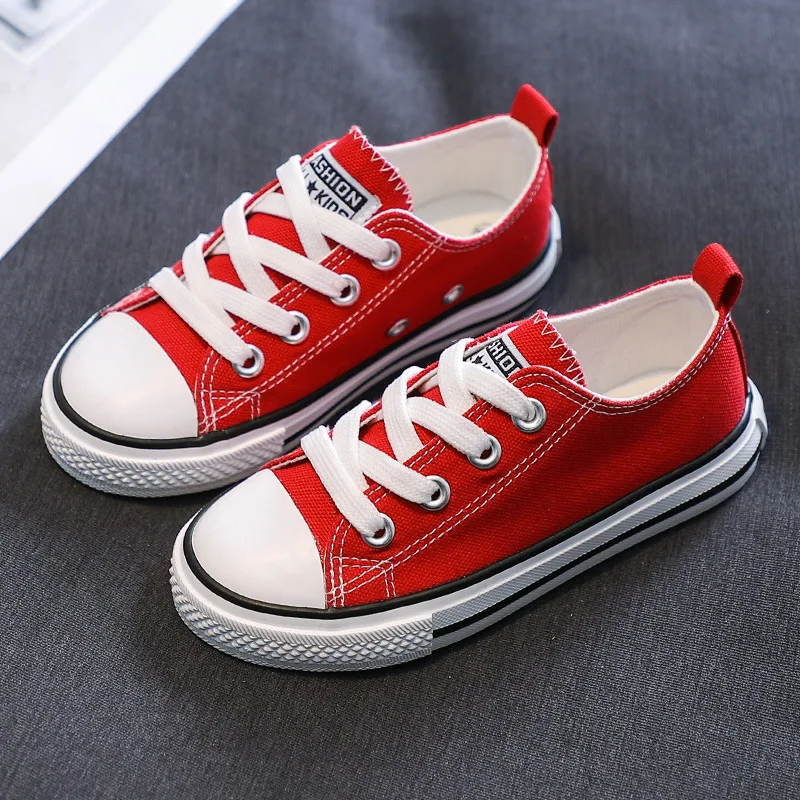 Spring Autumn Children Low-top Canvas Shoes Baby Soft Casual Shoes Girls White Board Sneakers Boys Breathable Canvas Shoes