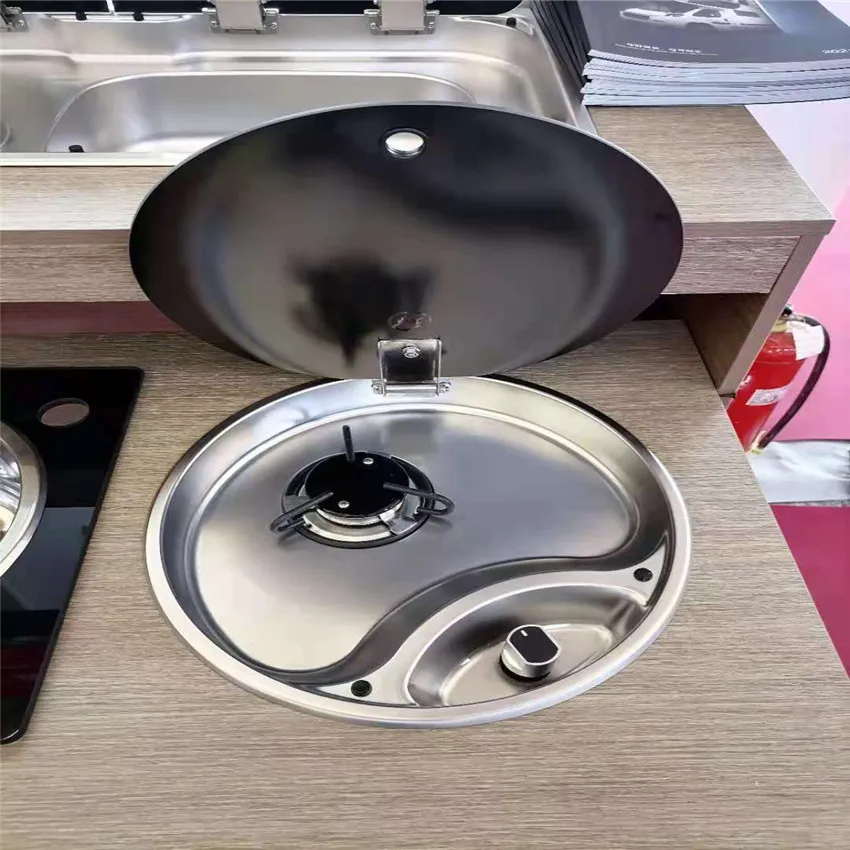 1 Burner Gas Stove Hob With Glass Lid 1*1.8KW 340*340*110mm GR-R01 Boat Caravan RV