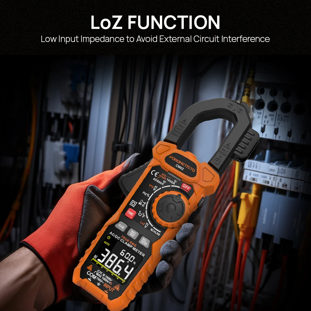 Inrush Digital Clamp Meter 1000A TRMS 6000 Counts Multimeter AC/DC Current Voltage Temp Resistance Capacitance NCV Ohm Hz Tester