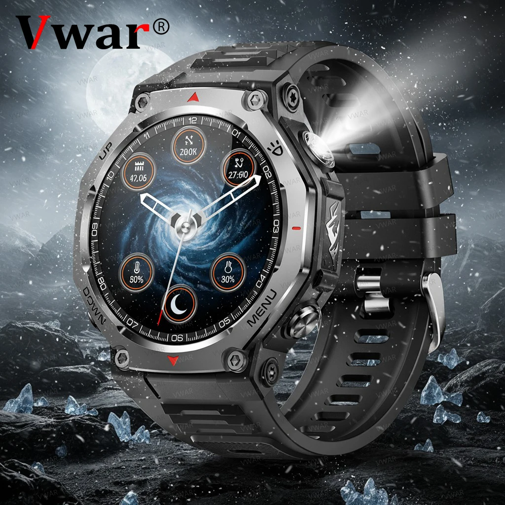 

T-Rex 3 Смарт-часы 5 АТМ Водонепроницаемые 1,43-дюймовый AMOLED HD-экран BT Фонарик для вызова Военные спортивные умные часы Мужчины 2025 Новинка