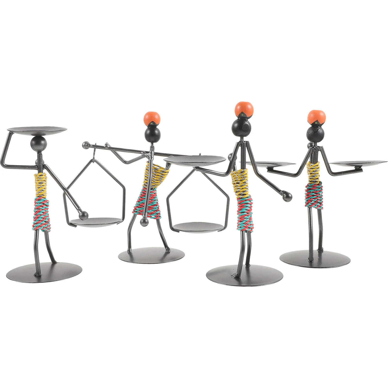 

4pcs Iron Holder Tabletop Decorative African Candlestick European Style Creative Home Party Wedding Decoration
