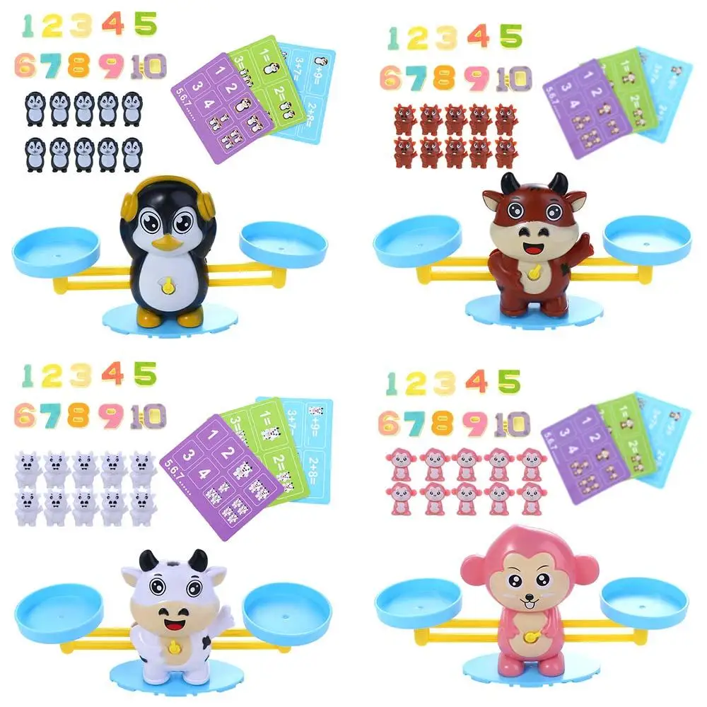 Jogo de tabuleiro digital brinquedo educativo animais dos desenhos animados brinquedo matemática educacional número jogo de tabuleiro inteligente macaco equilíbrio escala matemática brinquedo