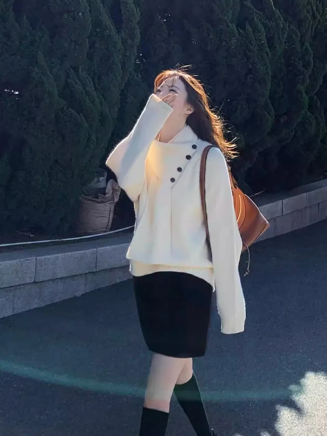 

Thiened Knitted Sweater Women's Sle Autumn Winter New Faion Soft Gentle Boring Ne Scarf Sweater Not Repeating Top