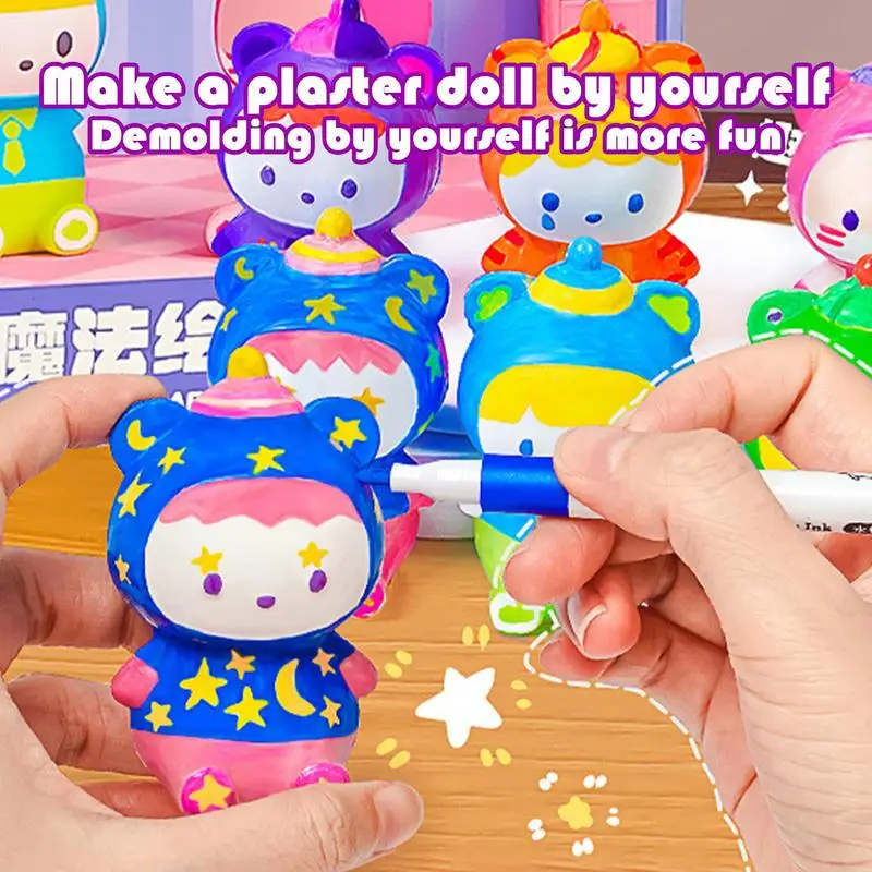 Plaster Bear Painting Kit Cartoon Plaster Bear Craft Painting Kit Creative Painting Set Toys Interesting Art Supplies For Boys