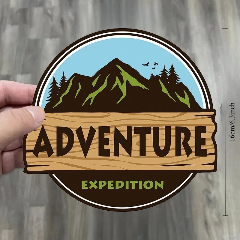 1pc Adventure Expedition Mountain Vinyl Sticker Waterproof Outdoor Explore Decal for Car Trunk Body Decor