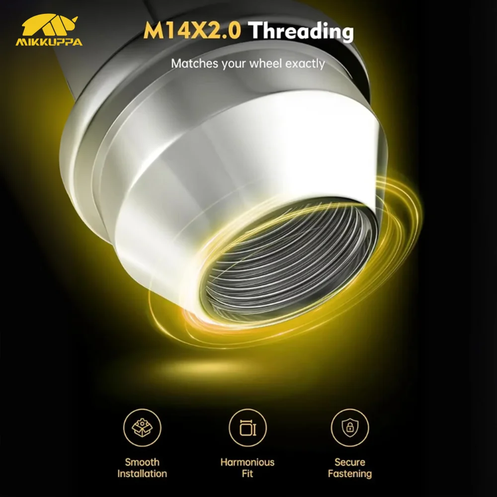 MIKKUPPA Wheel Lug Nuts M14x2.0 Chrome 24pcs Set Anti Rust Heavy Duty Precision Threaded 13/16 Hex Nuts for Cars and Trucks