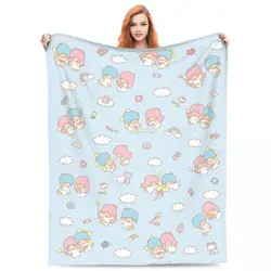 Kawaii Cartoon Little Twin Stars accessori coperta Warm Sanrio Merch coperte e getta regali incredibili