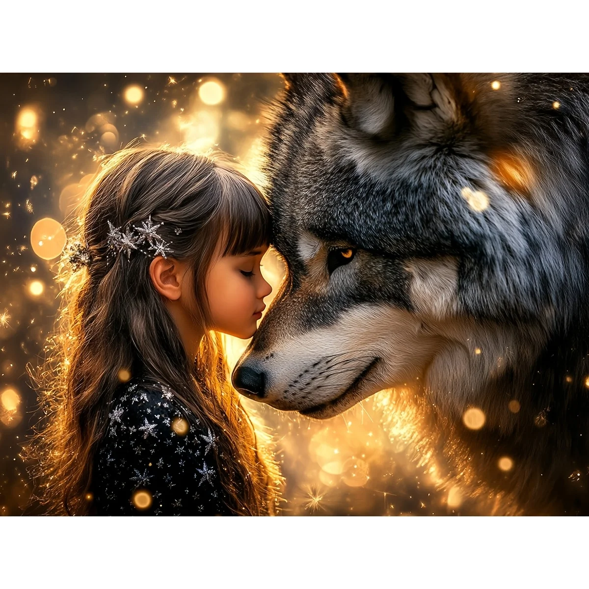 Paint By Numbers Kit for Adults ,children，Beginner To Advanced Number Oil Paintin Home Decor DIY Art Little Girl Wolf