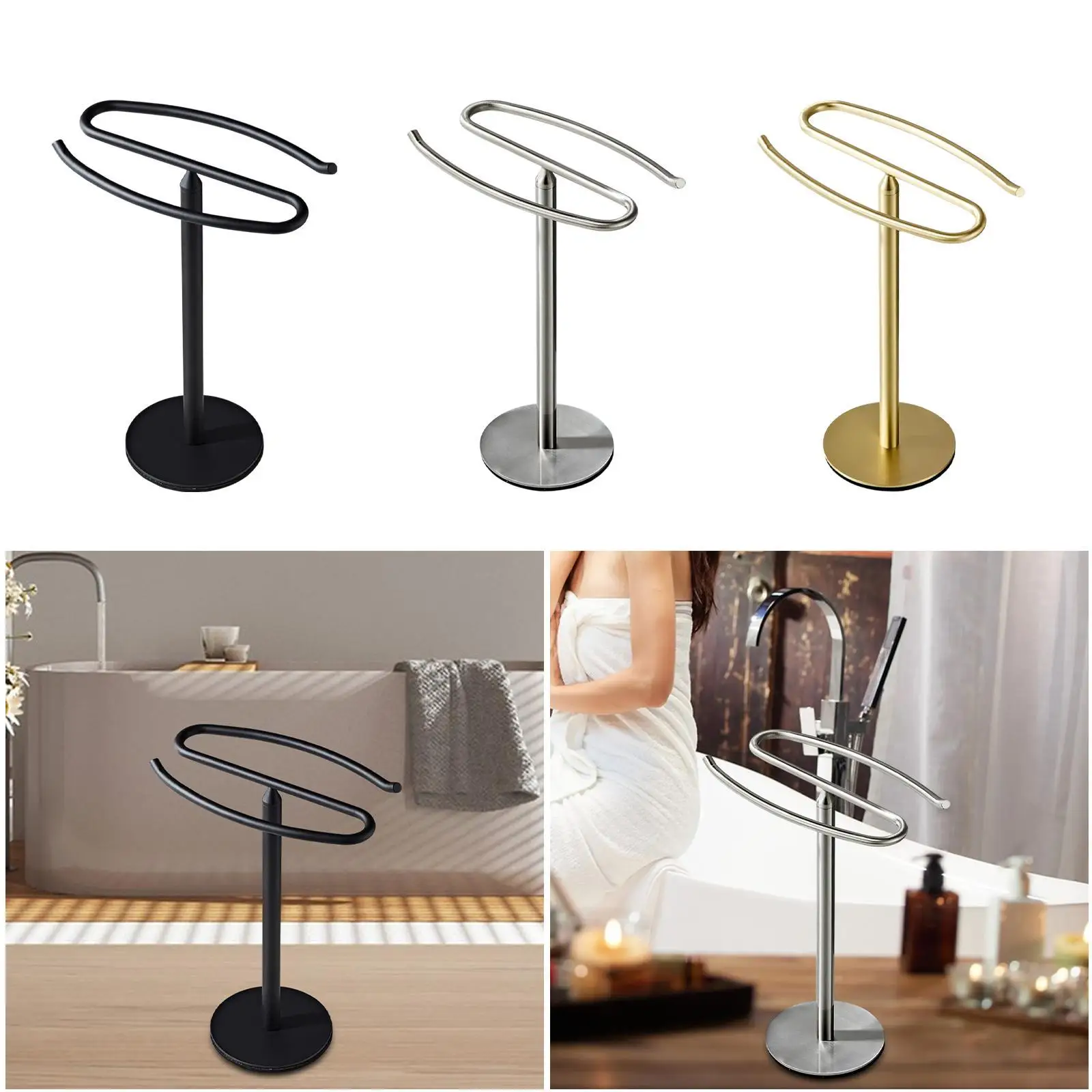 Hand Towel Holder Bathroom Organizer T Shape Towel Rack Countertop Towel Stand for Kitchen Bathroom Countertop Hotel