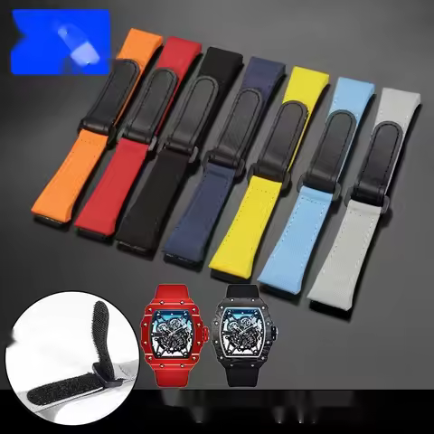 watch strap for Richard Miller's new canvas leather sole watch with RM50/53/11 men's and women's 25mm