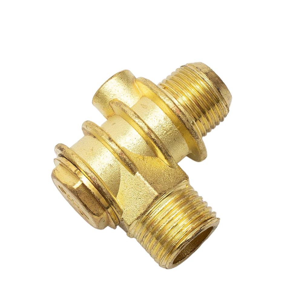 20 19 10mm Check Valve 3-Port Male-Threaded Air Compressors Brass Equipment One Way Replacement Tools Workshop