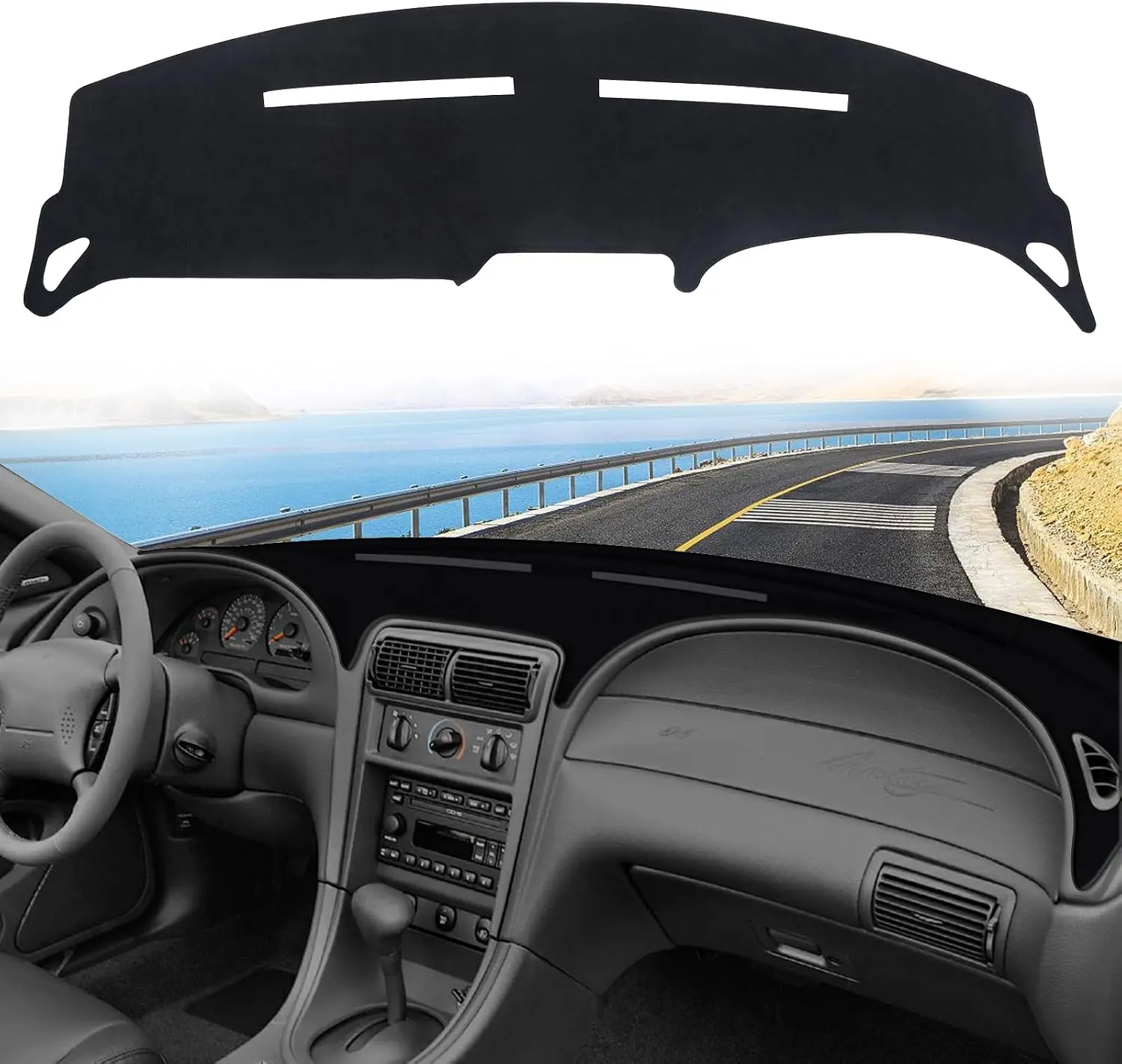Dashboard Cover Mat Custom fit for Ford Mustang 1998-2004 Flannel Dash Cover Accessories Pad Car UV Sun Protection Interior Trim