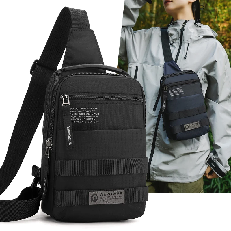 

Men Simple Chest Bag Lightweight Portable Detachable Shoulder Snap Hook Shoulder Bag Daily Outing Commuting Waist Bags