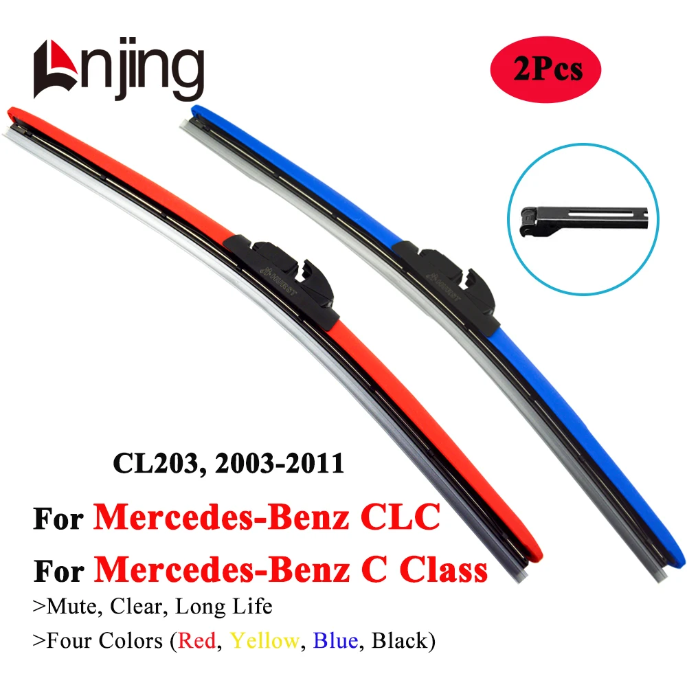 

LNJING Colorful Wiper Blades for Mercedes Benz C CLC Class CL203 Coupe 160 180 200 220 230 250 350 2003 2005 2008 2009 2010 2011