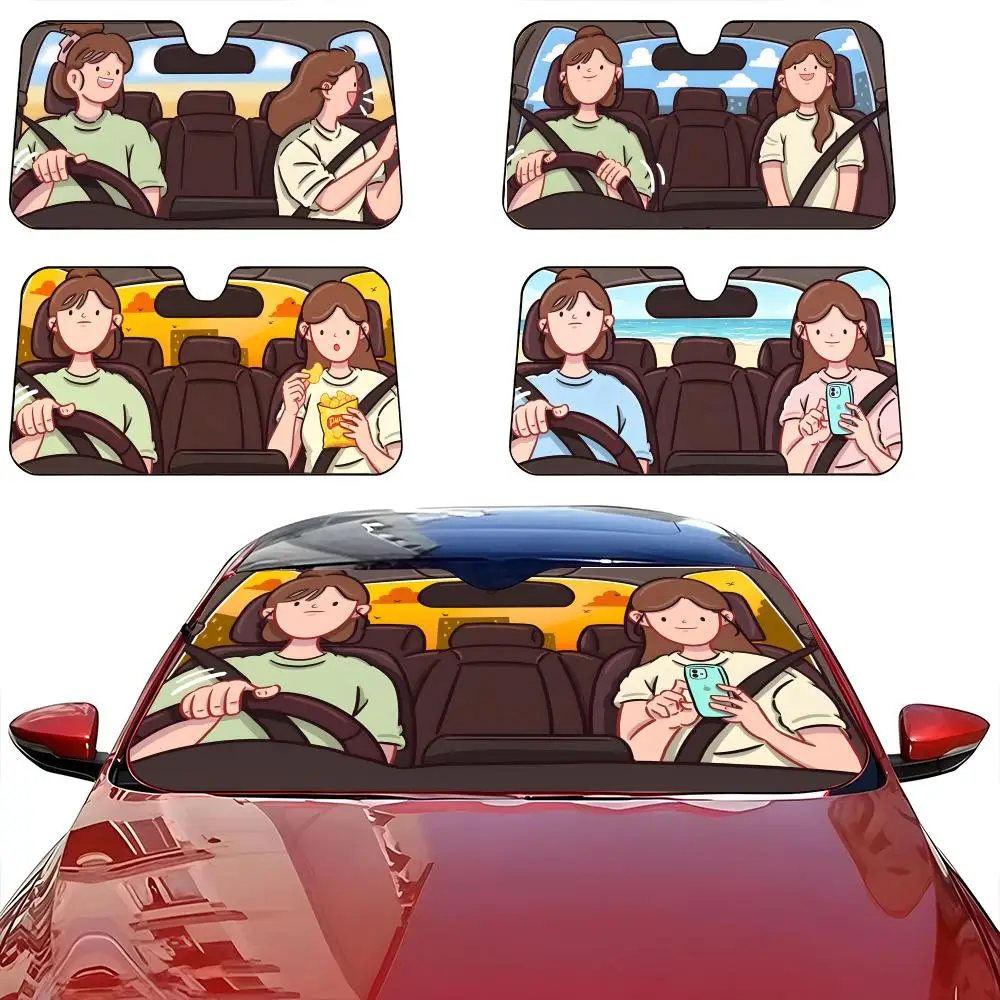 

Солнцезащитные козырьки для автомобиля Pattern Go On A Road Trip, солнцезащитные козырьки для лобового стекла, солнцезащитные козырьки для защиты от солнца, оригинальные подарки для автомобиля.