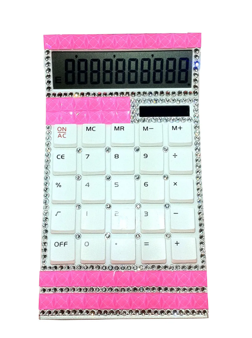 Purple White Calculator Solar Shiny Crystal Noble and Elegant.