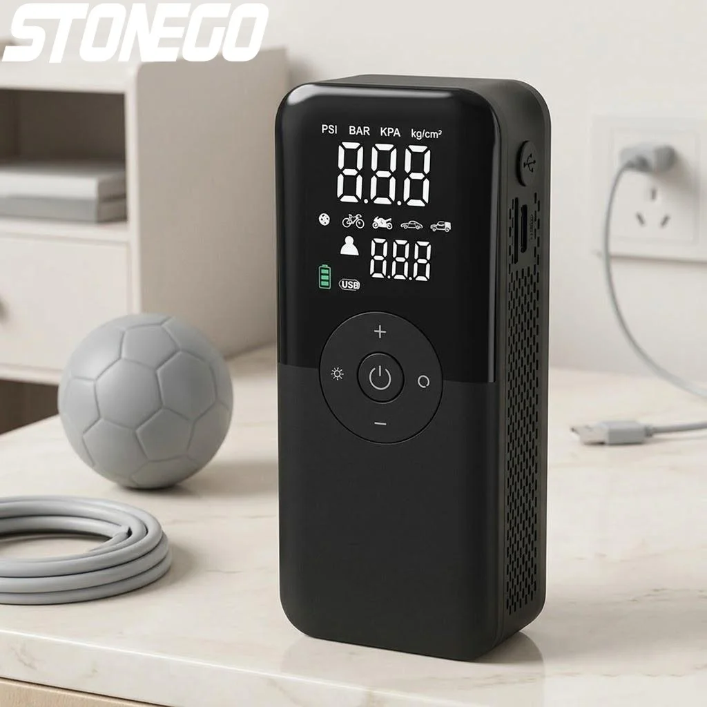 

Portable Electric Tire Inflator Digital Air Pump Car Motorcycle Bicycle Sports Balls Rechargeable Cordless Design