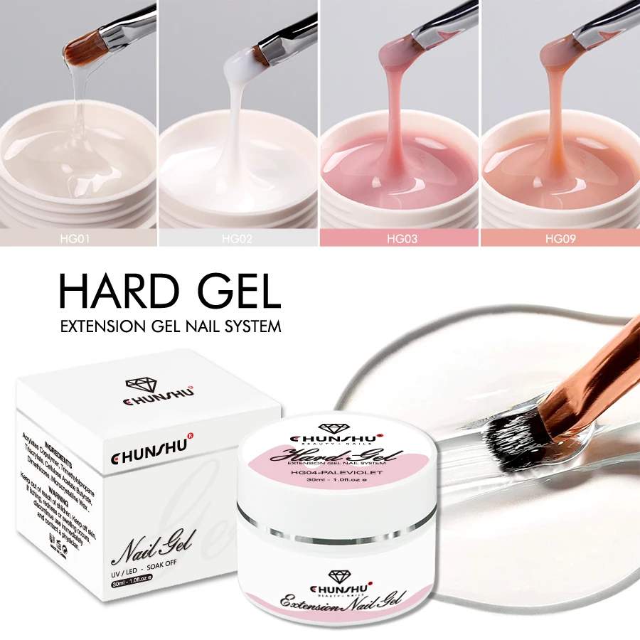 30ML Hard Gel For Nail Extension Milky White Builder Constructor Gel Self Leveling Reinforcement Nail Gels Camouflage Manicure