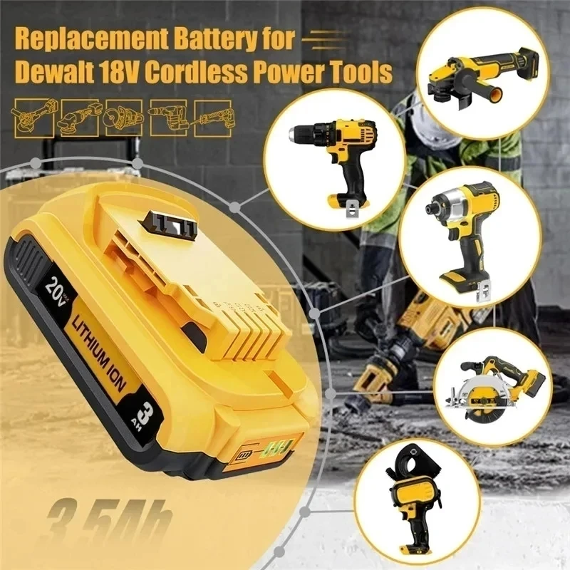 3000mAh 20V Baterry dla Dewalt DCB200 wymienna bateria DCB200 DCB101 DCB115 elektronarzędzie Baterry do akumulatorów litowo-jonowych Dewalt