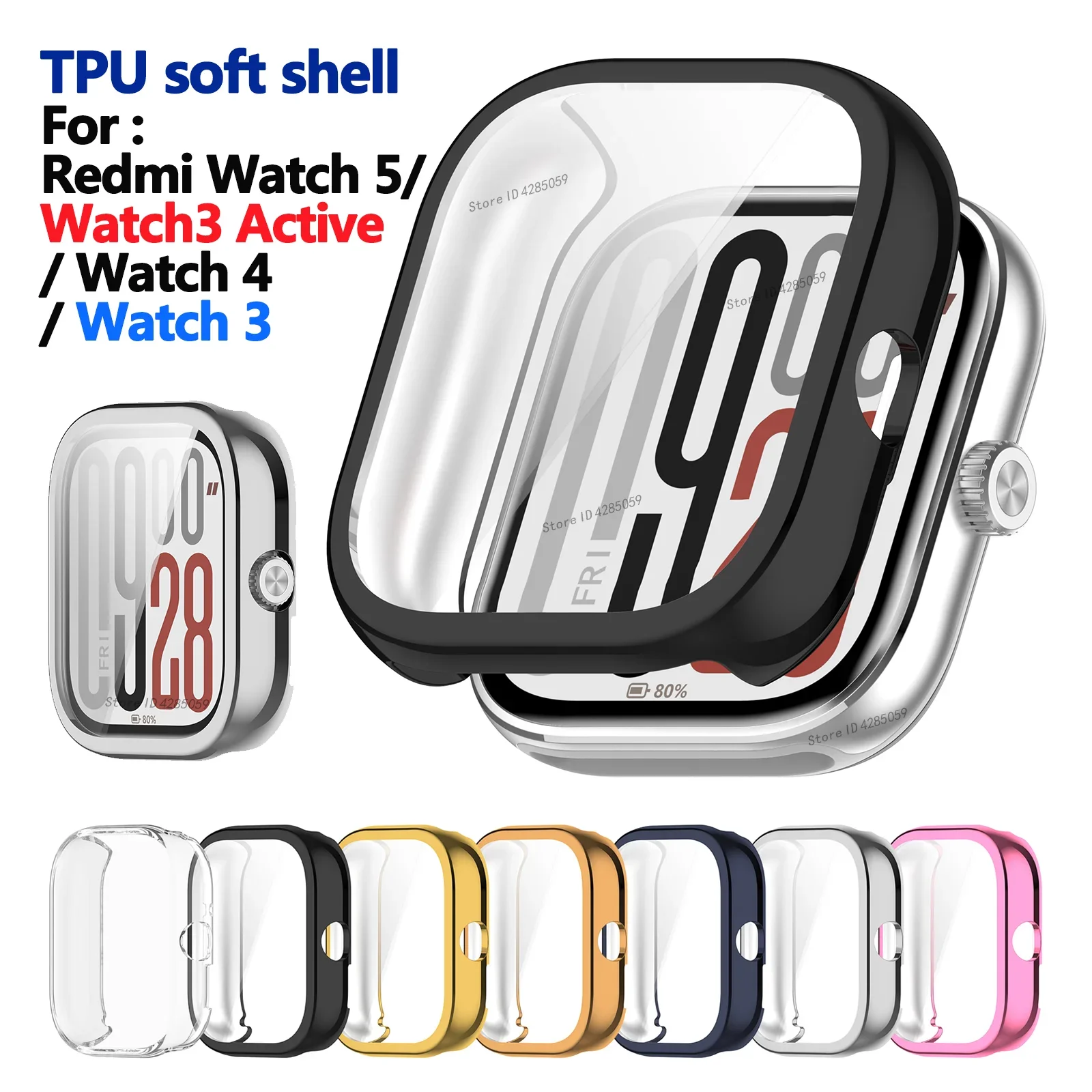

TPU Screen Protector Cover For Xiaomi Redmi Watch 5 Smart Watchband Case Protective Shell for Redmi Watch 3 Active/Lite/Watch 4