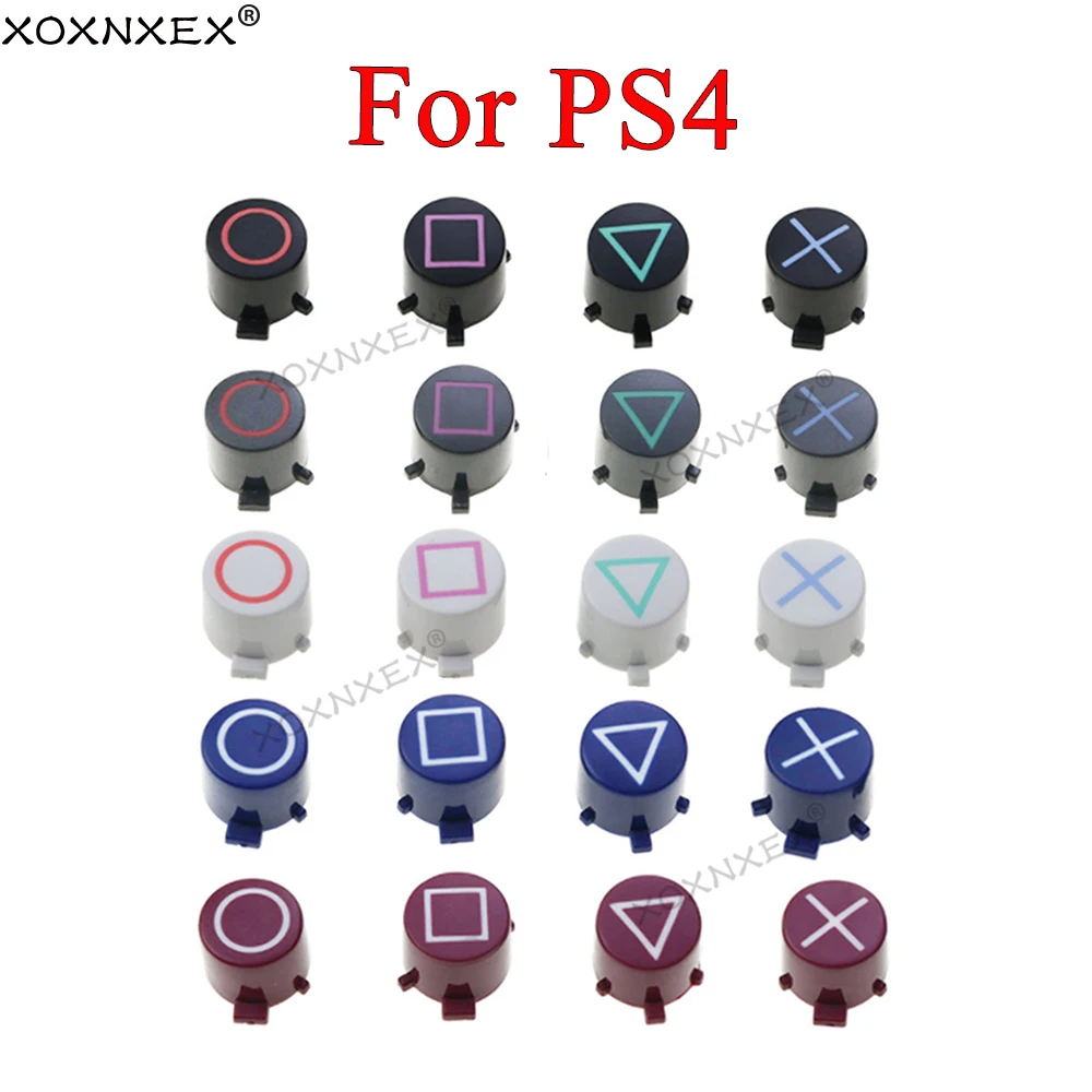 XOXNXEX 1Set Plastic button For PS4 ABXY Buttons Circle Square Triangle ABXY Button Repair Part For PS4 Slim Pro Controller