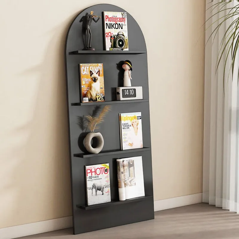 Floor-standing bookshelf, Nordic INS bookshelf wall-mounted storage rack, multi-layer newspaper and picture book display rack