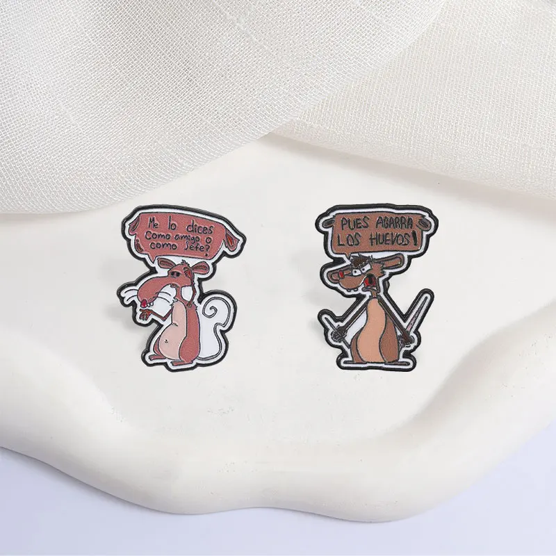 Pins de Esmalte con Diseño de Animales de Dibujos Animados PUES AGARRA LOS HUEVOS! Broches Metálicos de Moda, Insignias para Solapa, Mochila, Ropa, Joyería, Regalo para Amigos