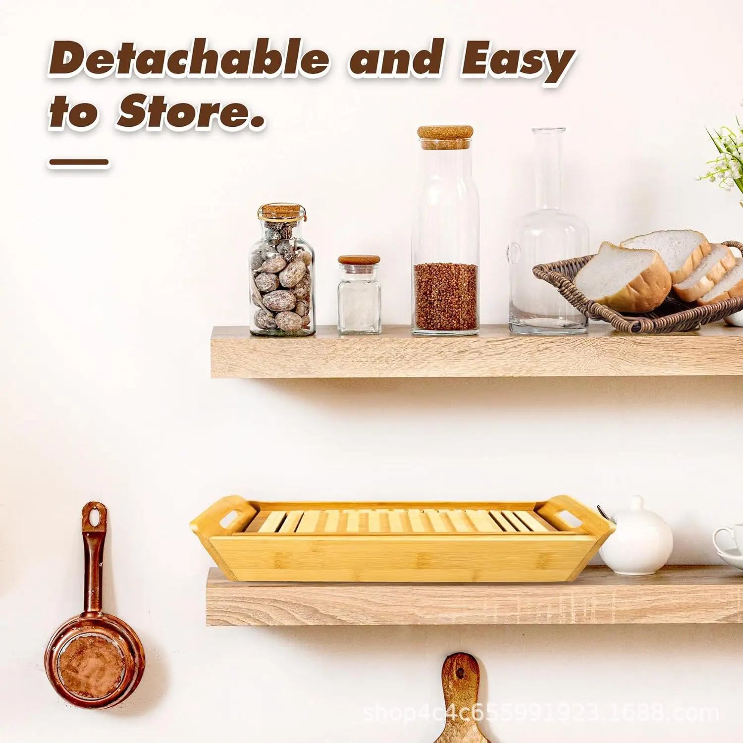 Bamboo bread slicer bread cutter cutting board crumb collection tray foldable bread toast slicer