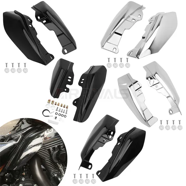 Motocykl chromowany czarny środkowa rama osłona termiczna deflektor powietrza tapicerka dla Harley Touring Street Electra Glide Road King 2001-później