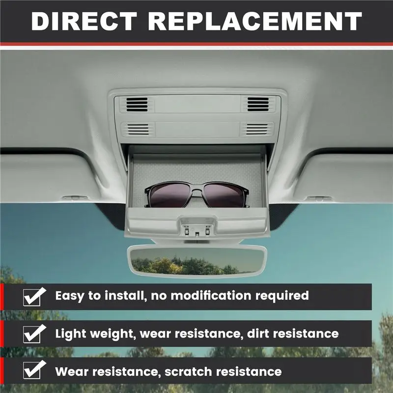 5GG 868 837 Black Roof Storage Sunglasses Box Sun Glass Case Spectacles Holder For VW CC Golf E-Golf 5GG868837-M54K