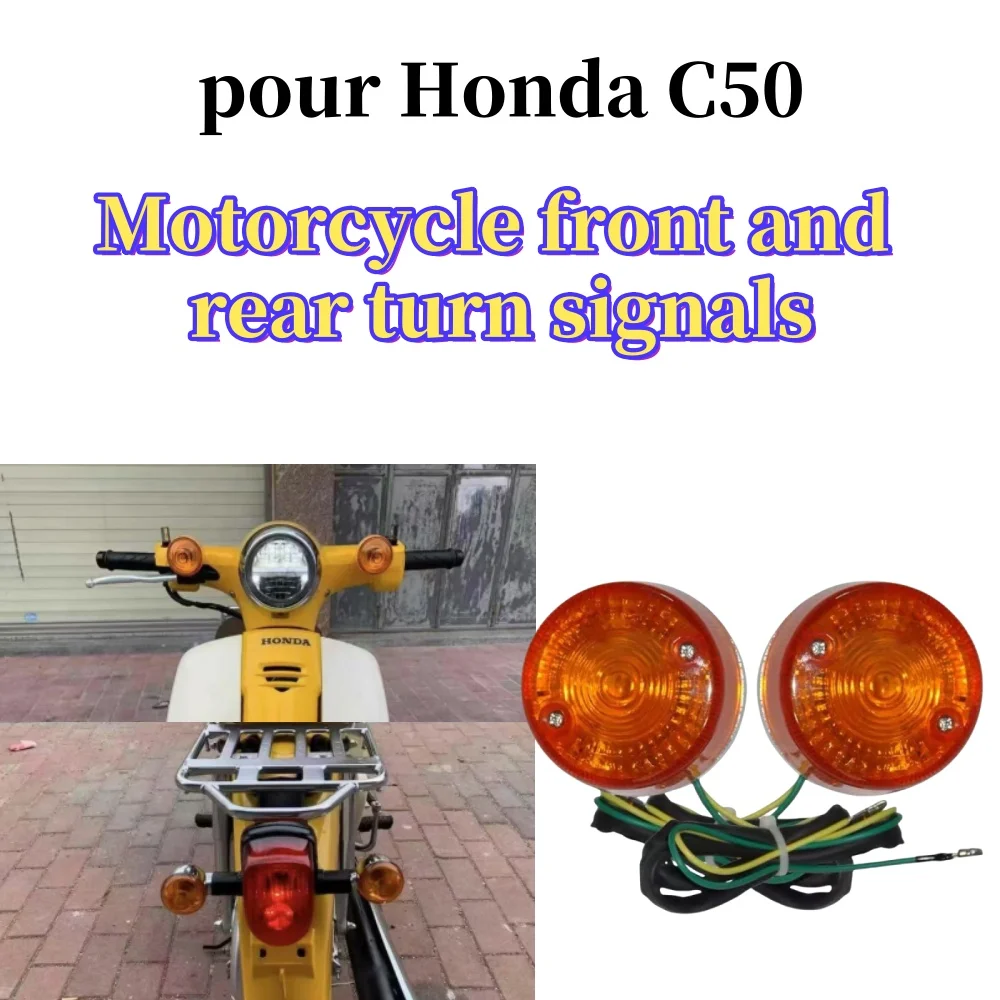 Feu de direction avant et arrière de moto, clignotants, indicateur lumineux pour Honda C50 CUB50