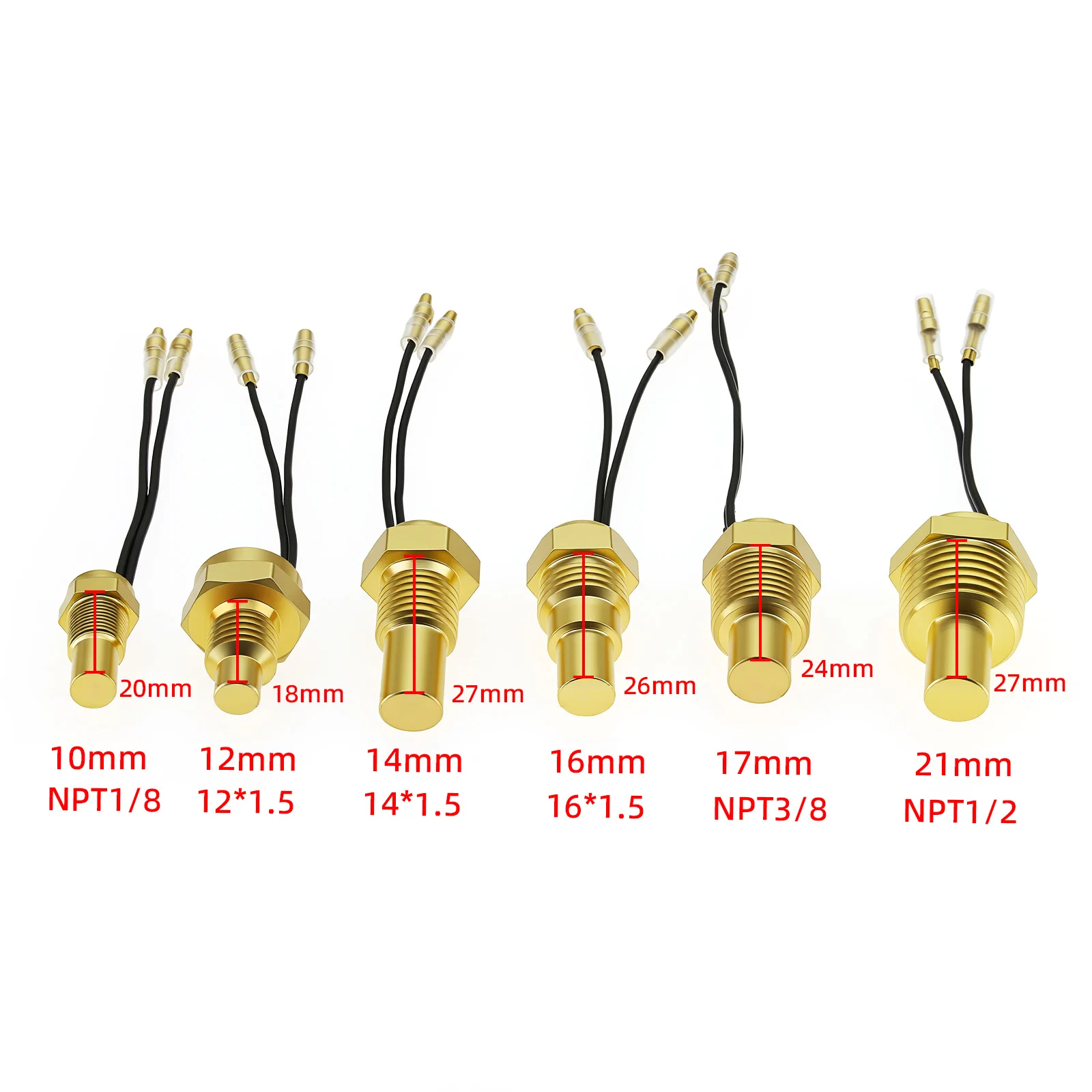 Water Temperature Sensor 10MM 14MM 17MM 21MM NPT1/8 temp sensor thread for Train Turck Boat Ship Vehicle