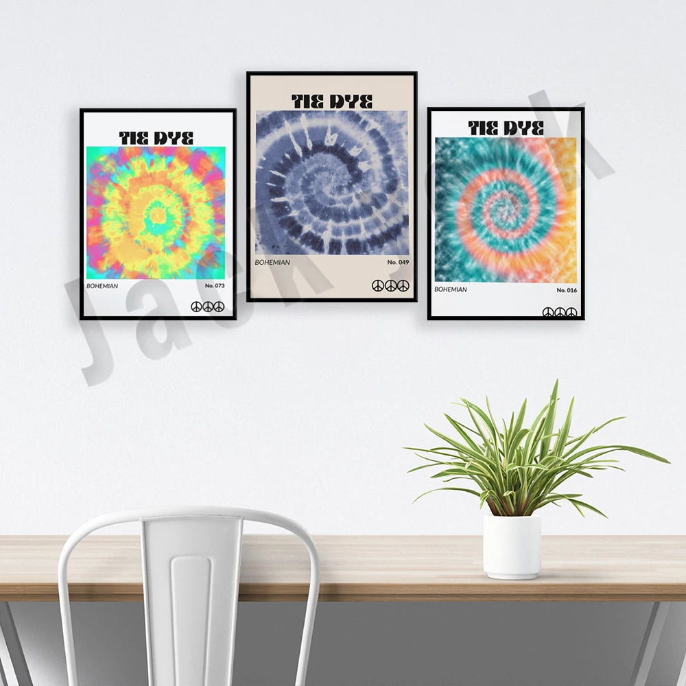 Tie Dye Rainbow Spiral Print - Hippie Style, Boho Print, Trend 2000 Poster, Groovy Funky Funky Colorful Psychedelic Poster,