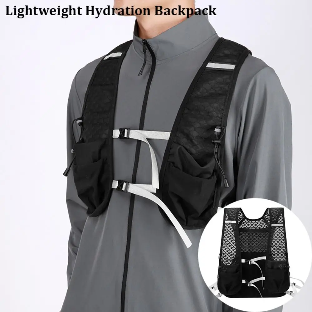 Sac à dos d'hydratation léger, respirant, grande capacité, gilet de course à pied, plusieurs poches, gilet de cyclisme réfléchissant pour femmes et hommes