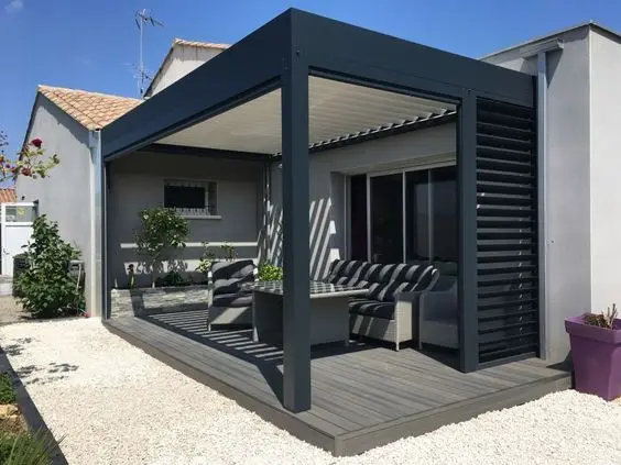 Motorized Louvered Pergola Sun Protection Aluminium Profile Pergolas for Outdoor Garden Use with Remote Control Balcony Pavilion