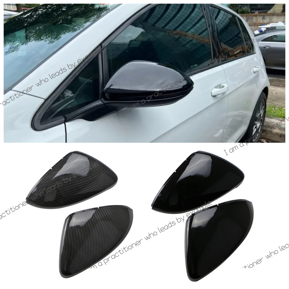 

Side Rear View Mirror Cover Caps Signals for VW Golf 7 MK7 7.5 GTI for Touran 2013-2020 Bright Black Mirror Case Car Accessories