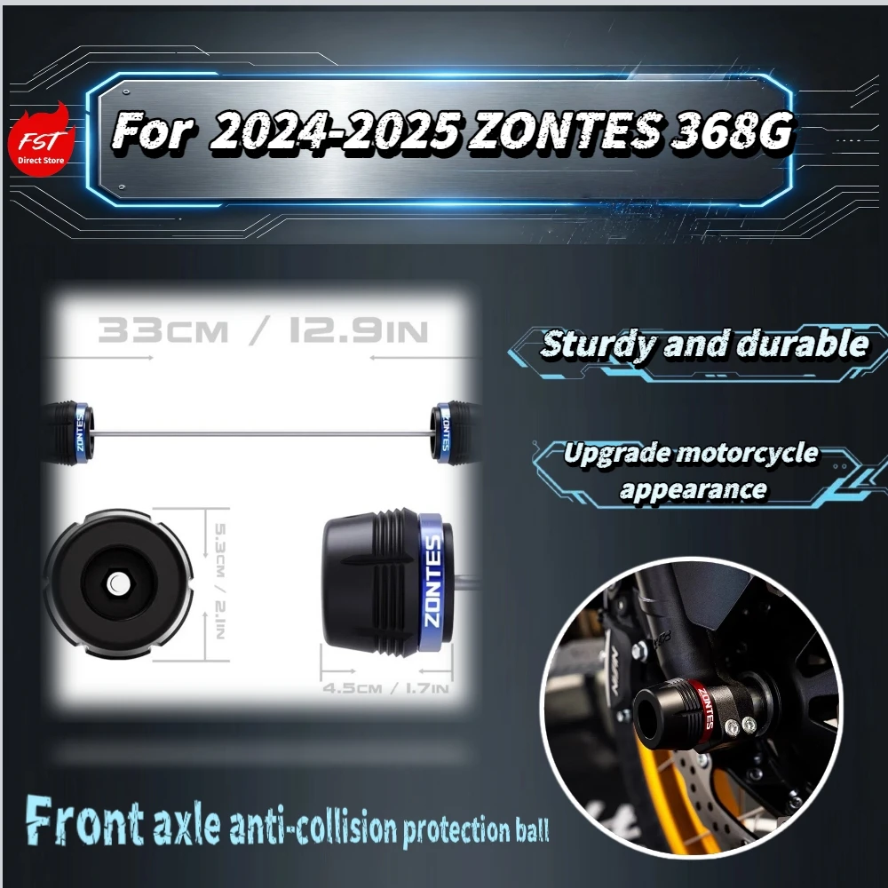 

For ZONTES 368G 2024-2025 Scooter Front Axle Anti-fall Ball, Reinforced Crash Slider, Stylish Decoration Accessories