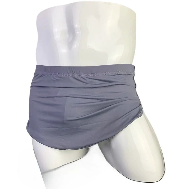 Detachable Liner Mens Ice Silk Aro Shorts Low‑rise Comfortable Home Lounge Casual Male Underpants