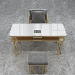 Vacuum cleaner manicure table and chair set, single, double, three person manicure table, complete set, marble manicure table