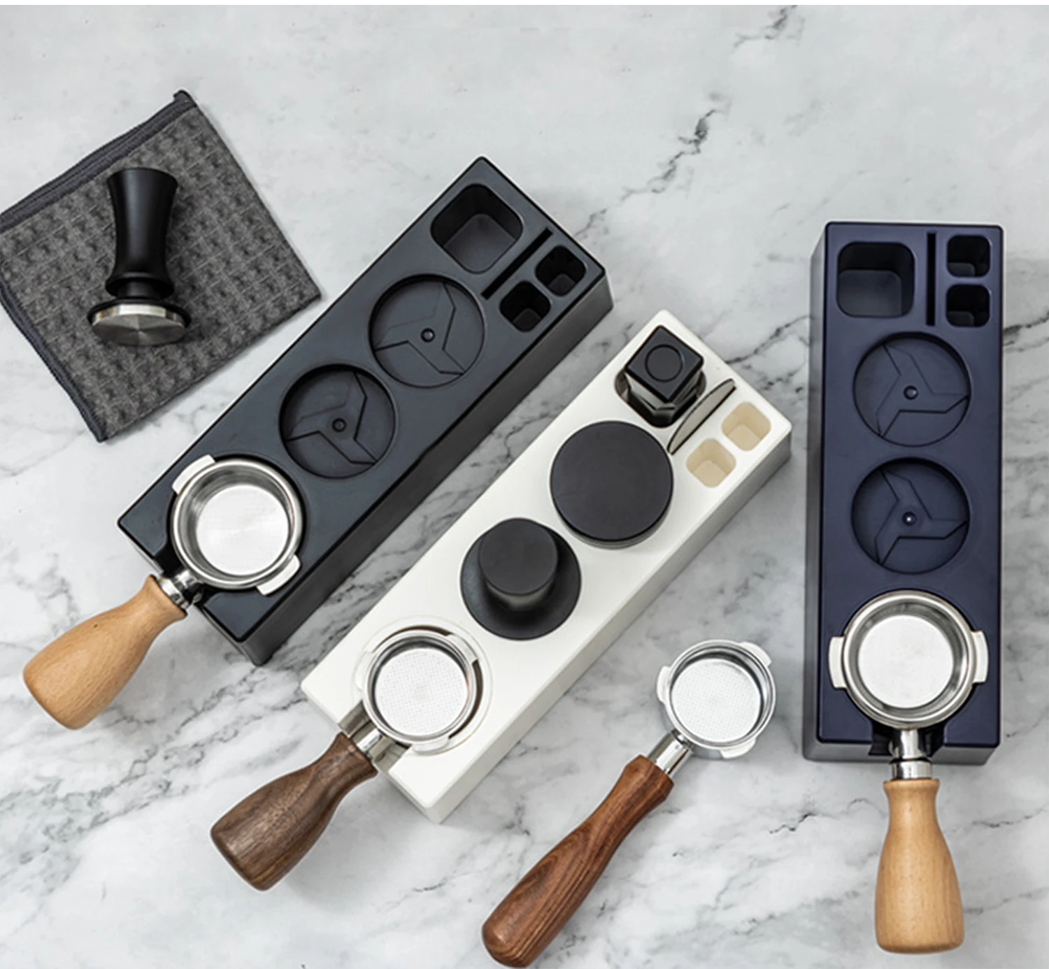 Coffee Portafilters Mat Stand ABS Espresso Tamper Mat 51/53/58mm Distributor Holder Cafe Tools Accessories for Barista