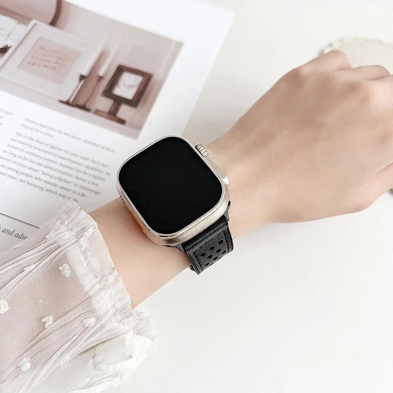 Cinturino in pelle PU + Silicone per cinturino Apple Watch 49mm 44mm 45mm 41mm 40mm 46mm 42mm bracciale magnetico iWatch Ultra 10 9 5 6 SE 7 8