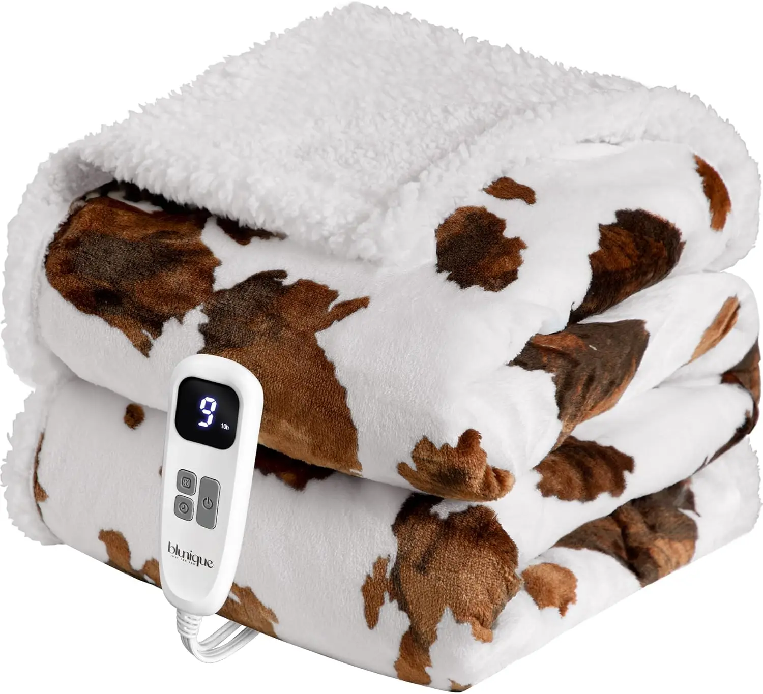 

Fast Heating Electric Blanket Throw - 10 Settings, Soft Flannel, Machine Washable, Warm Gift for Women & Family (50"x60", Brown)