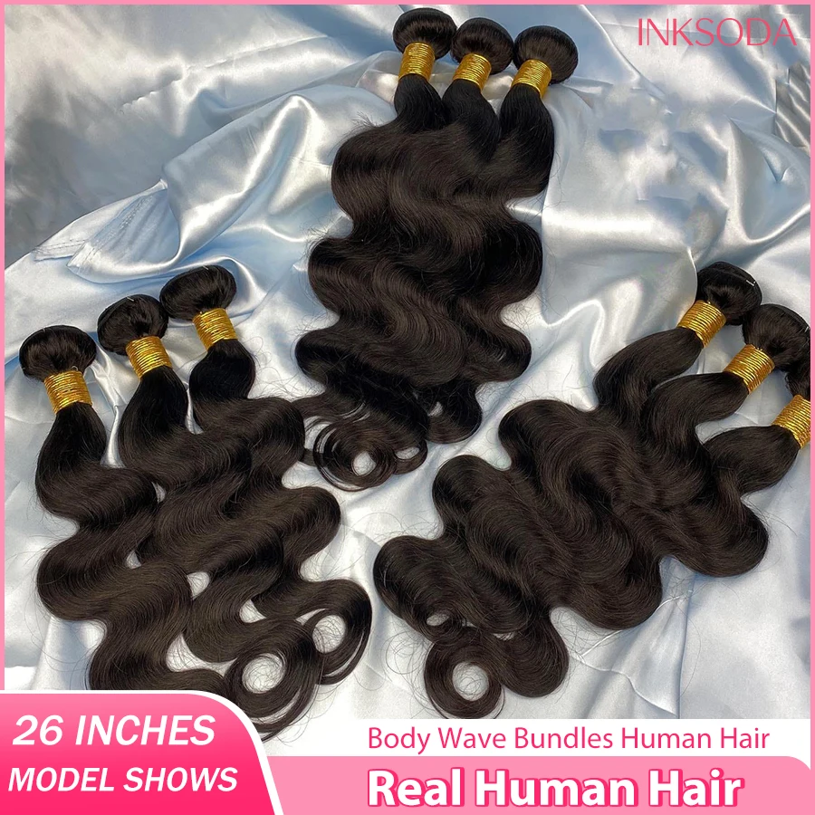 

26 Inch 12A Human Hair Body Wave Human Hair Bundles Unprocessed Brazilian Virgin 3 4 Pcs Raw Hair Bundles Weave Extensions