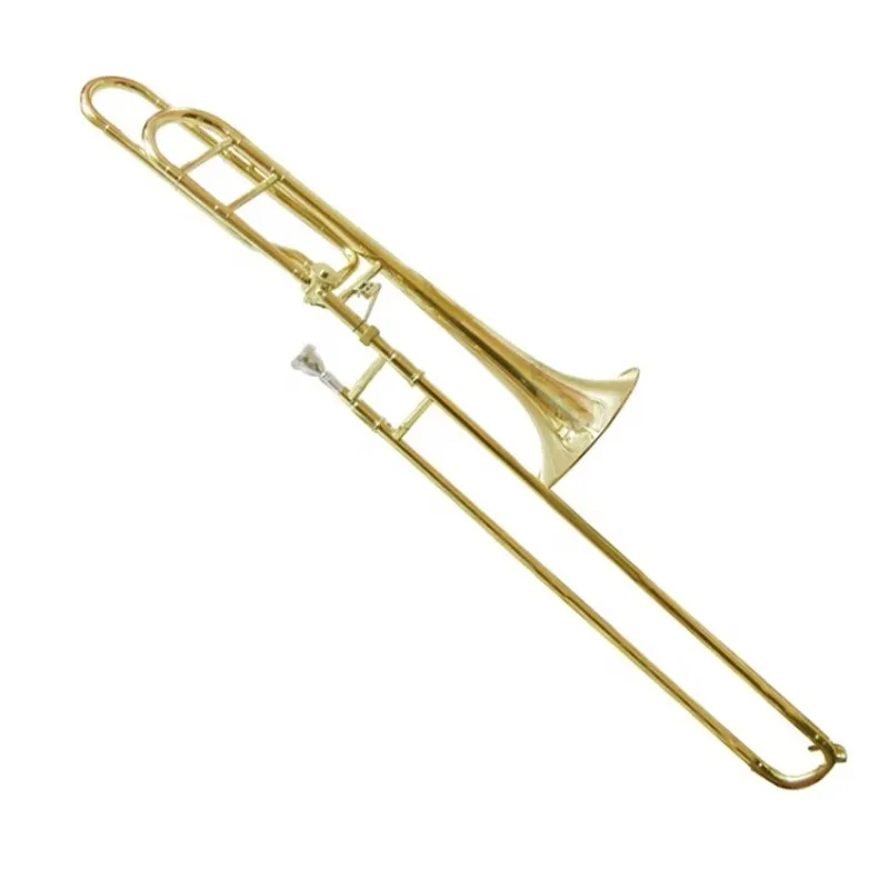 OEM Tenor Trombone JYTB506 Brass Musical Instrument with Gold Tuning Slide Bb/F Key